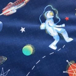 Space 100% Cotton Reversible Duvet Cover And Pillowcase Set 23 Space 100% Cotton Reversible Duvet Cover And Pillowcase Set -Bedding Store 30945423 alt04