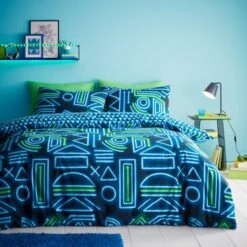 Neon Gamer Reversible Duvet Cover And Pillowcase Set -Bedding Store 30945443
