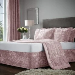 Catherine Lansfield Crushed Velvet Divan Base Bed Wrap -Bedding Store 30956806