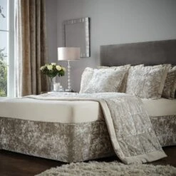 Catherine Lansfield Crushed Velvet Divan Base Bed Wrap -Bedding Store 30956820