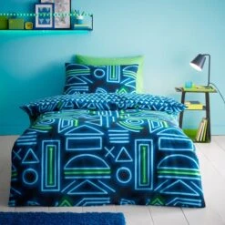 Neon Gamer Reversible Duvet Cover And Pillowcase Set