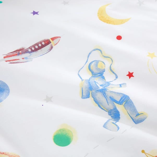 Space 100% Cotton Reversible Duvet Cover And Pillowcase Set 7 Space 100% Cotton Reversible Duvet Cover And Pillowcase Set - Image 6