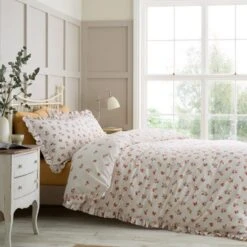 Catherine Lansfield Frill Ditsy Floral Duvet Cover And Pillowcase Set -Bedding Store 30962840