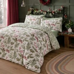 Winter Sprigs 100% Cotton Duvet Cover & Pillowcase Set 17 Winter Sprigs 100% Cotton Duvet Cover & Pillowcase Set -Bedding Store 30964090