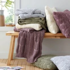 Chunky Marl Knit Throw 130cm X 170cm -Bedding Store 30966056 alt08