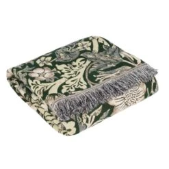 Morris & Co. Strawberry Thief Throw 130cm X 170cm 24 Morris & Co. Strawberry Thief Throw 130cm X 170cm -Bedding Store 30982323 alt03