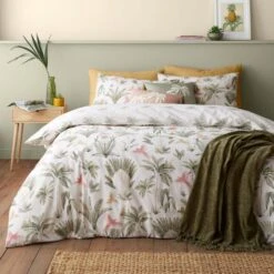 Catherine Lansfield Paradiso Palm Reversible Duvet Cover & Pillowcase Set -Bedding Store 30982992