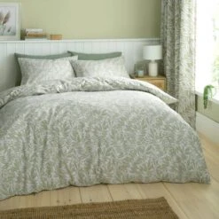 Catherine Lansfield Sorrel Leaves Reversible Duvet Cover & Pillowcase Set -Bedding Store 30983024 alt03