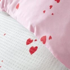 Catherine Lansfield Seersucker Heart Reversible Duvet Cover & Pillowcase Set -Bedding Store 30983030 alt04