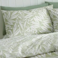Catherine Lansfield Sorrel Leaves Reversible Duvet Cover & Pillowcase Set -Bedding Store 30983048 alt01