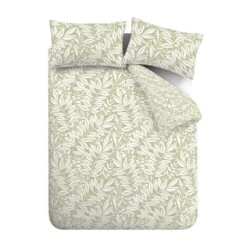 Catherine Lansfield Sorrel Leaves Reversible Duvet Cover & Pillowcase Set -Bedding Store 30983048 alt06