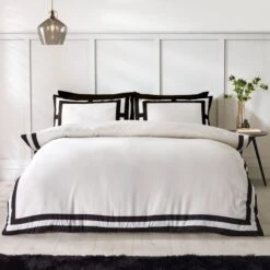 Catherine Lansfield So Soft Mono Panel Duvet Cover & Pillowcase Set -Bedding Store 30983081 alt02