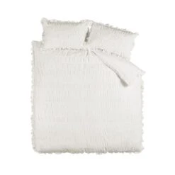 Catherine Lansfield Seersucker Frill Duvet Cover & Pillowcase Set -Bedding Store 30983276 alt05
